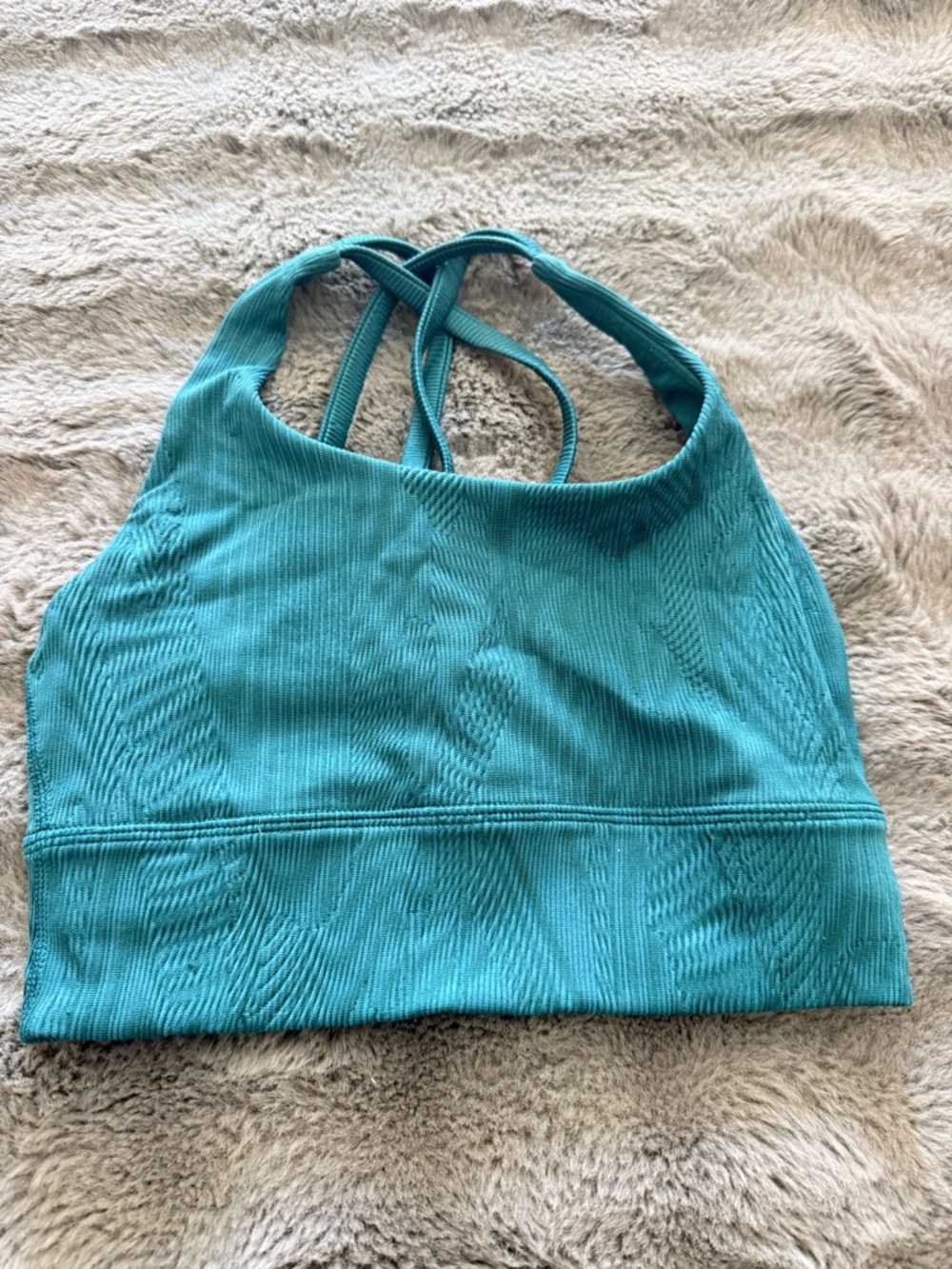 lululemon athletica Teal Ribbed Crossback Bralette